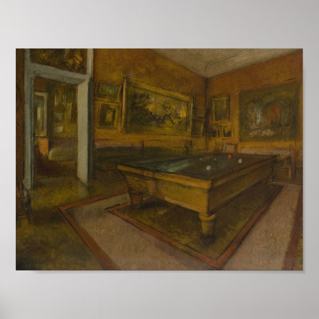 Edgar Degas - Billiard Room in Menil-Hubert Poster (Vorne)