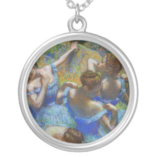 Edgar Degas - Blue Dancers Versilberte Kette