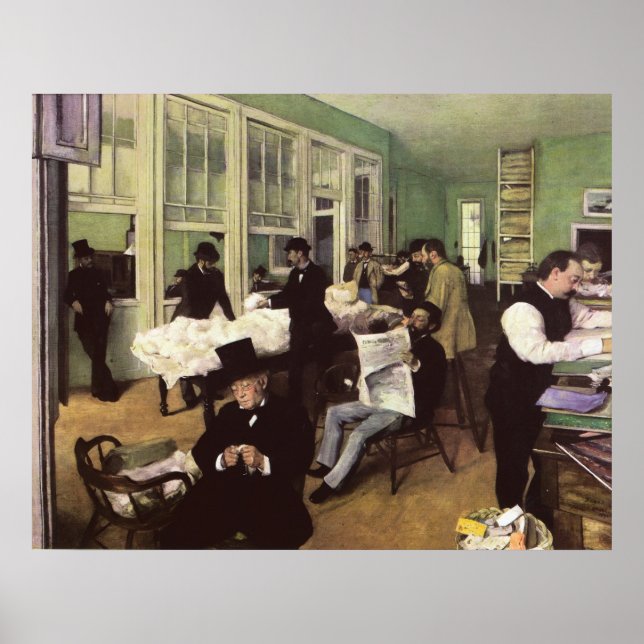 Edgar Degas Cotton Market in New Orleans Poster (Vorne)
