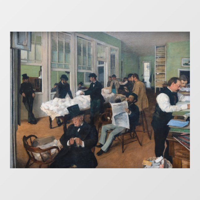 Edgar Degas - Cotton Office in New Orleans Fensteraufkleber (Blatt)