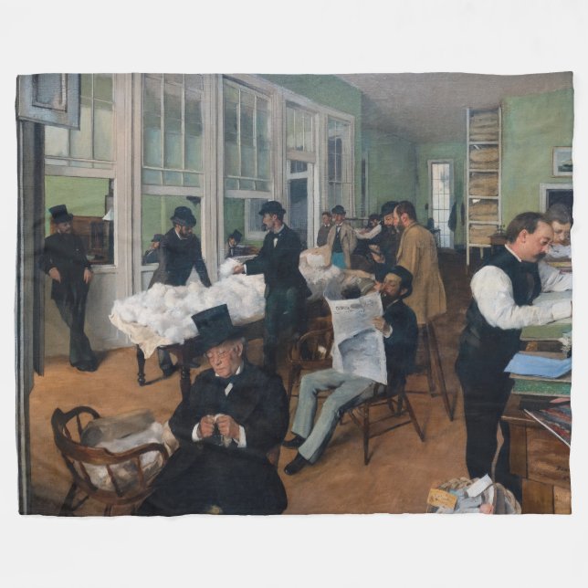 Edgar Degas - Cotton Office in New Orleans Fleecedecke (Vorderseite (Horizontal))