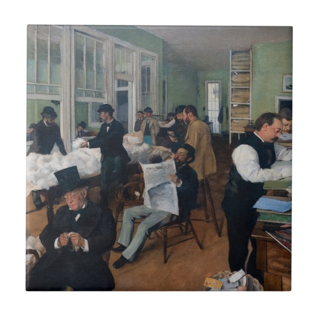 Edgar Degas - Cotton Office in New Orleans Fliese (Vorderseite)