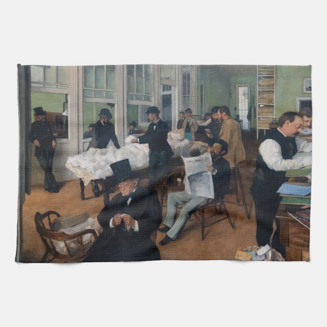 Edgar Degas - Cotton Office in New Orleans Geschirrtuch (Horizontal)