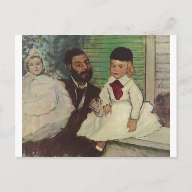 Edgar Degas - Count Lepic & seine Daughters 1870 Ö Postkarte (Vorderseite)