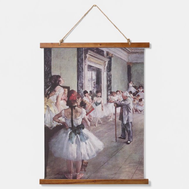 Edgar Degas Dance Class Wandteppich Mit Holzrahmen (Vorderseite)