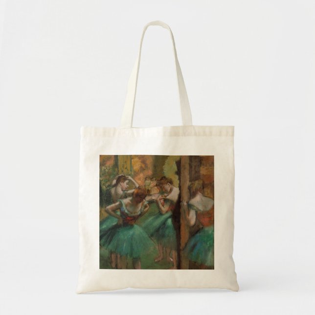 Edgar Degas Dancers Pink und Green Tragetasche (Vorne)