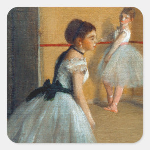 Edgar Degas Das Tanzfoyer der Oper Quadratischer Aufkleber