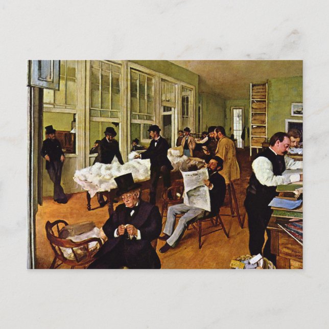 Edgar Degas - Der Baumwollaustausch Postkarte (Vorderseite)