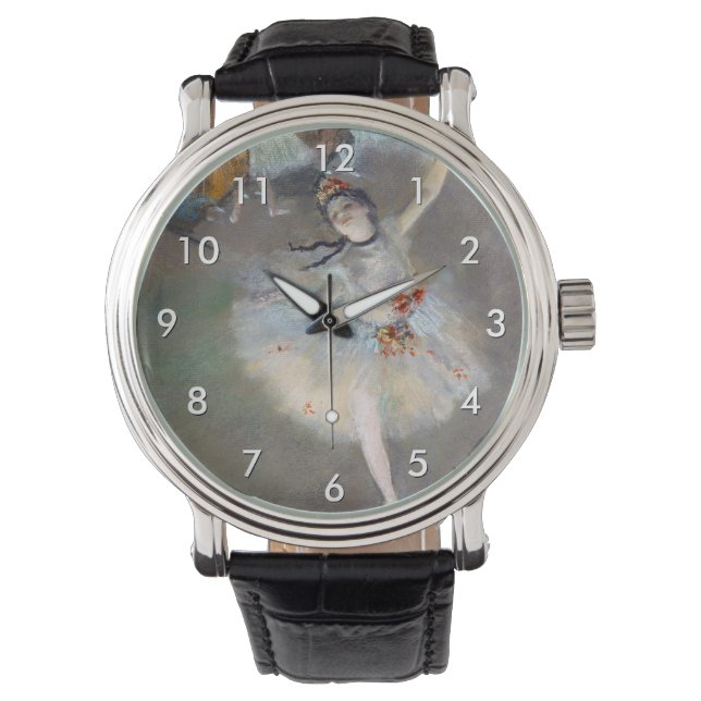 Edgar Degas - Der Star / Tänzer auf der Bühne Armbanduhr (Vorderseite)