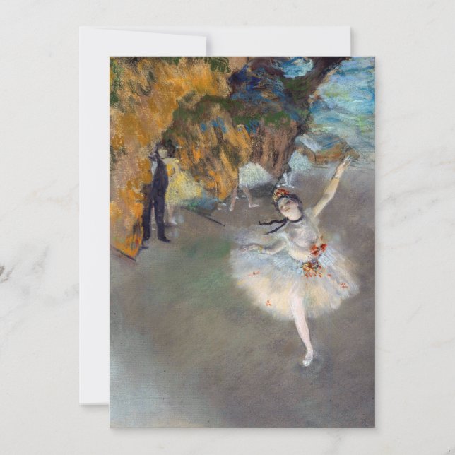 Edgar Degas - Der Star / Tänzer auf der Bühne Einladung (Vorderseite)
