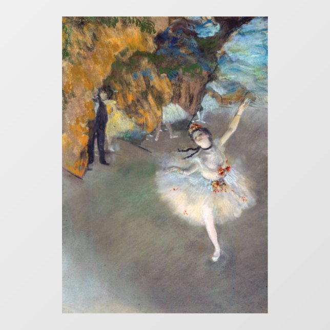 Edgar Degas - Der Star / Tänzer auf der Bühne Fensteraufkleber (Blatt)