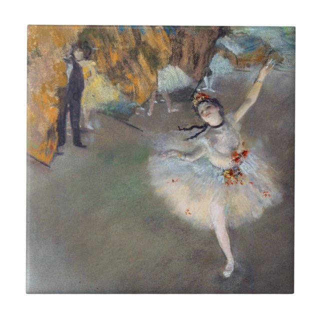 Edgar Degas - Der Star / Tänzer auf der Bühne Fliese (Vorderseite)