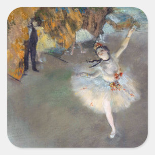 Edgar Degas - Der Star / Tänzerin auf der Bühne Quadratischer Aufkleber