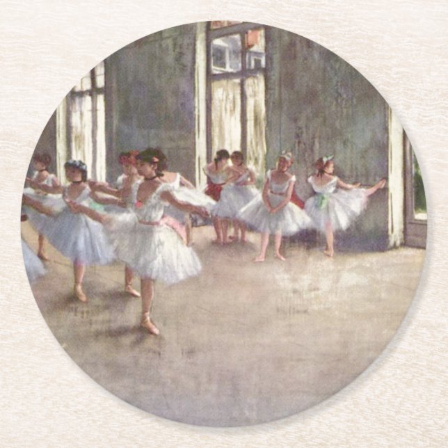 Edgar Degas| Die Ballett-Probe Runder Pappuntersetzer (Vorderseite)