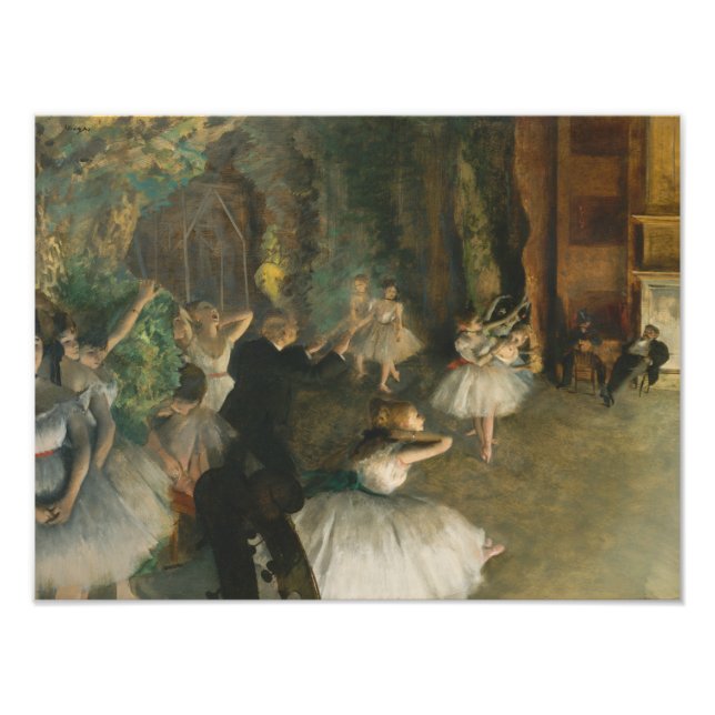 Edgar Degas - Die Probe des Balletts auf der Bühne Fotodruck (Vorne)