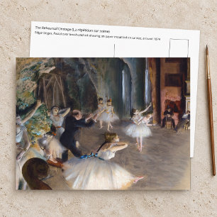 Edgar Degas - Die Probe des Balletts auf der Bühne Postkarte