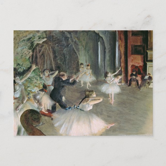 Edgar Degas | Die Probe des Balletts auf der Bühne Postkarte (Vorderseite)