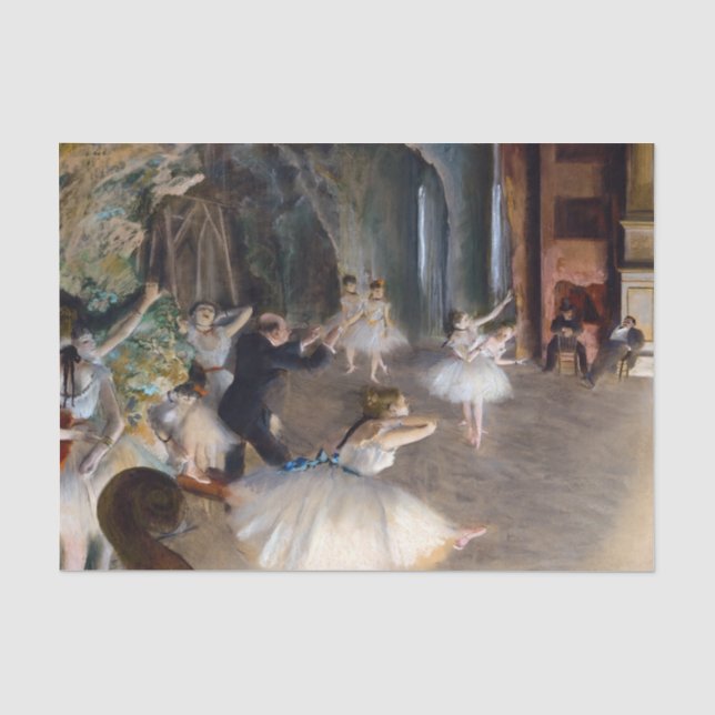Edgar Degas - Die Probe des Balletts auf der Bühne Seidenpapier (Vorderseite)