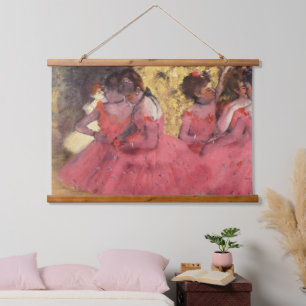 Edgar Degas Die rosa Tänzer Wandteppich Mit Holzrahmen