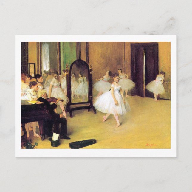 Edgar Degas | Die Tanzklasse | Neue Adresse Ankündigungspostkarte (Vorderseite)