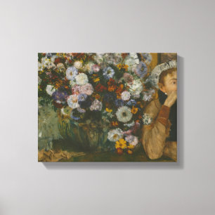Edgar Degas - Eine Frau sitzt neben einer Vase Leinwanddruck