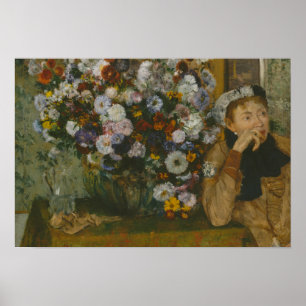 Edgar Degas - Eine Frau sitzt neben einer Vase Poster