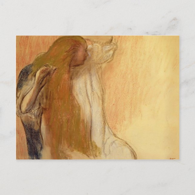 Edgar Degas: Frau, die ihr Haar bekommt Postkarte (Vorderseite)