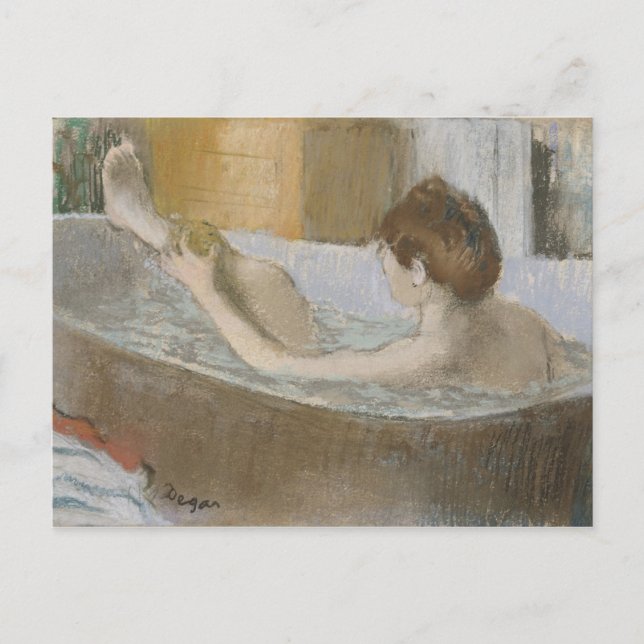Edgar Degas | Frau in ihrem Bad, die ihr Leg schwi Postkarte (Vorderseite)
