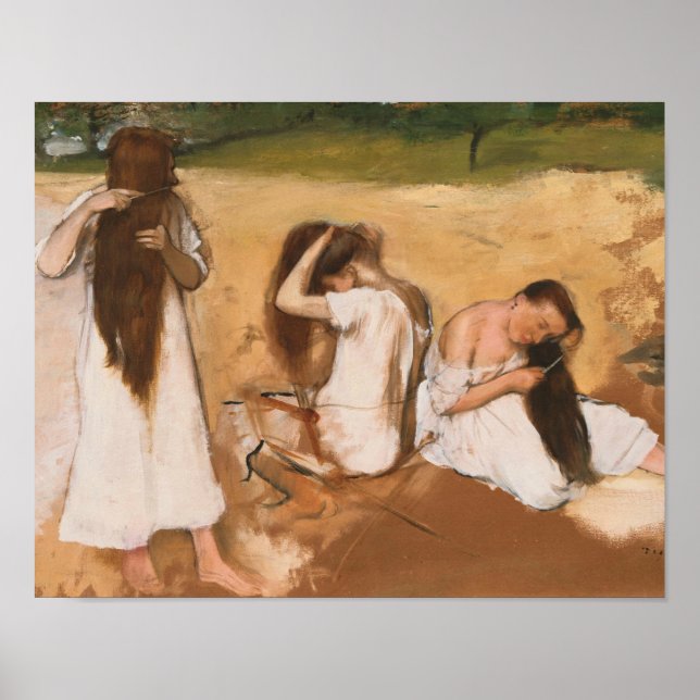 Edgar Degas - Frauen, die ihr Haar spielen Poster (Vorne)