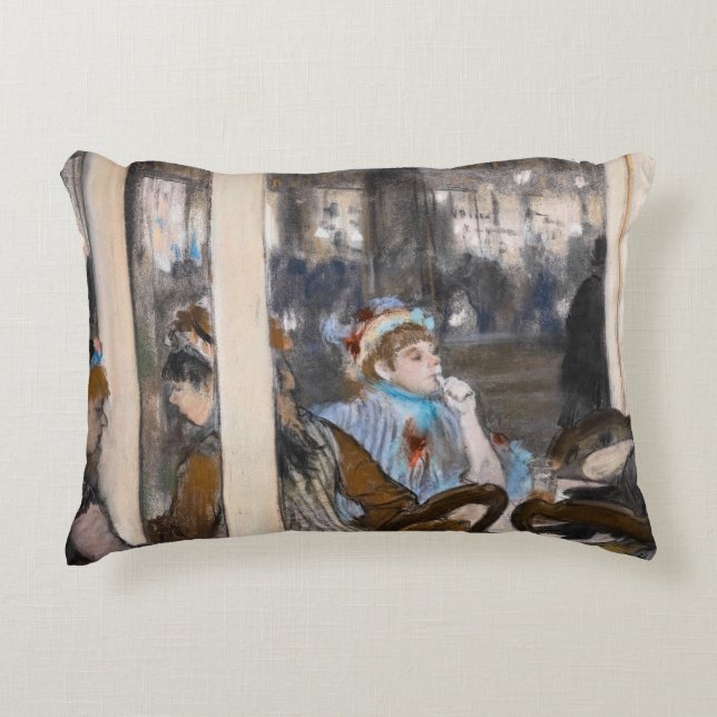 Edgar Degas - Frauen im Café Terrasse im Abend Dekokissen (Vorderseite)