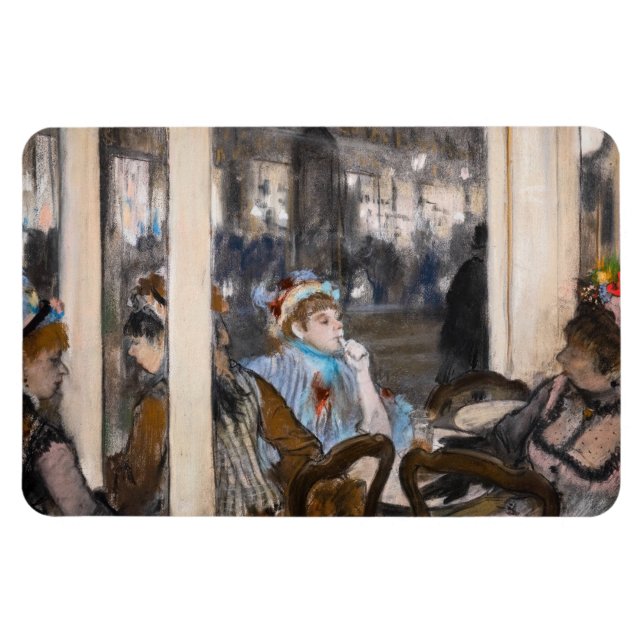 Edgar Degas - Frauen im Café Terrasse im Abend Magnet (Horizontal)