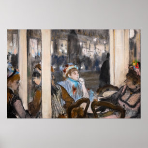 Edgar Degas - Frauen im Café Terrasse im Abend Poster