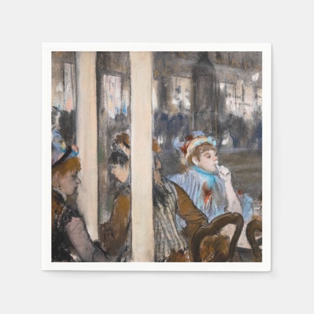 Edgar Degas - Frauen im Café Terrasse im Abend Serviette (Vorderseite)