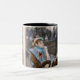 Edgar Degas - Frauen im Café Terrasse im Abend Zweifarbige Tasse