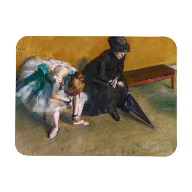 Edgar Degas - Gewartet Magnet (Horizontal)