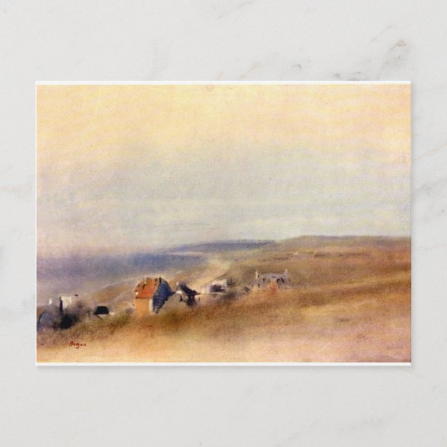 Edgar Degas - Häuser auf Felsen über einer Bucht Postkarte (Vorderseite)