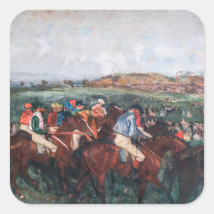 Edgar Degas - Herrenrennen Quadratischer Aufkleber