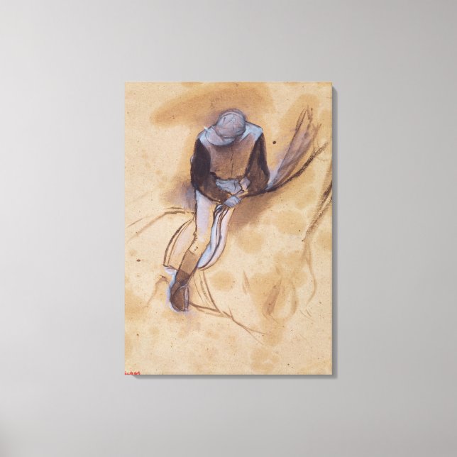 Edgar Degas | Jockey stehend vorwärts Leinwanddruck (Vorderseite)