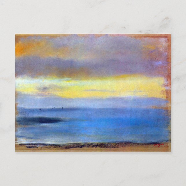 Edgar Degas - Küstenstreifen bei Sonnenuntergang Postkarte (Vorderseite)