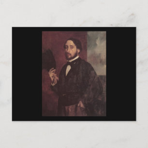 Edgar Degas Lifting His Hat Postkarte