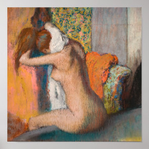 Edgar Degas - Nach dem Bad, Frau trocknet den Nack Poster