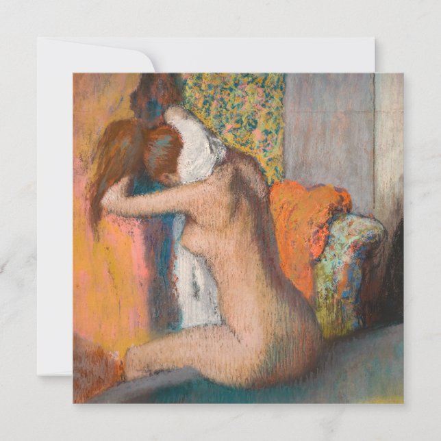 Edgar Degas - Nach dem Tod wischt die Frau Neck ab Dankeskarte (Vorderseite)