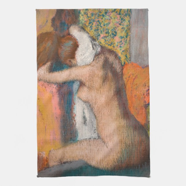 Edgar Degas - Nach dem Tod wischt die Frau Neck ab Geschirrtuch (Vertikal)