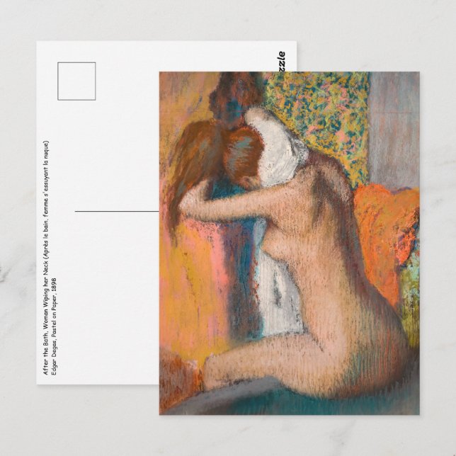 Edgar Degas - Nach dem Tod wischt die Frau Neck ab Postkarte (Vorne/Hinten)