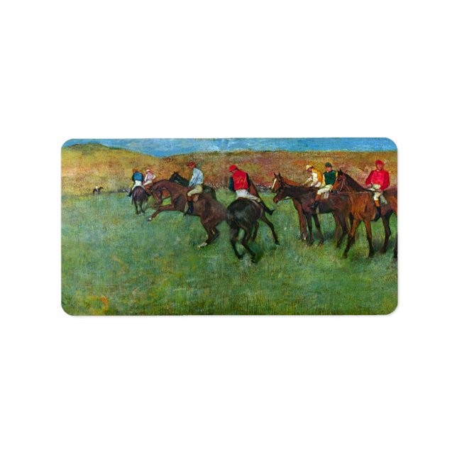 Edgar Degas - Pferderennen vor dem Start Adressaufkleber (Vorne)