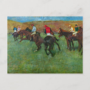 Edgar Degas - Pferderennen vor dem Start Postkarte