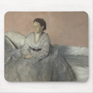 Edgar Degas - Portrait von Madame Rene de Gas Mousepad