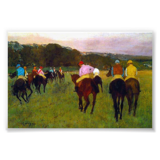 Edgar Degas Race Pferde in Longchamp Fotodruck (Vorne)