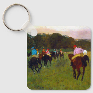 Edgar Degas Race Pferde in Longchamp Schlüsselanhänger