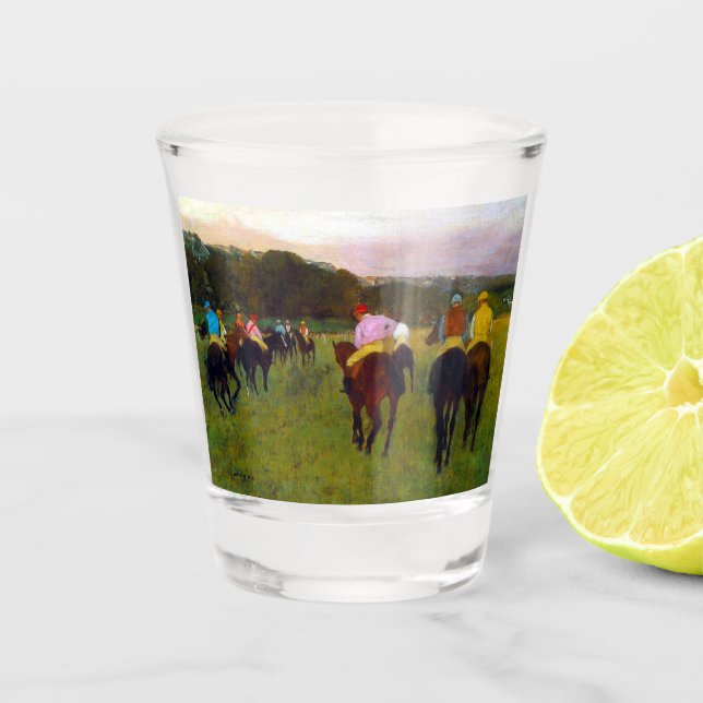 Edgar Degas Race Pferde in Longchamp Schnapsglas (Vorderseite)